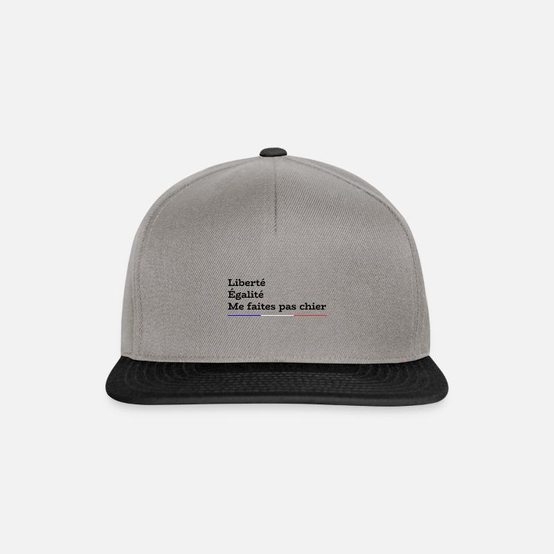 Liberté, Egalité, Me faites pas chier - Casquette snapback - gris graphite/noir