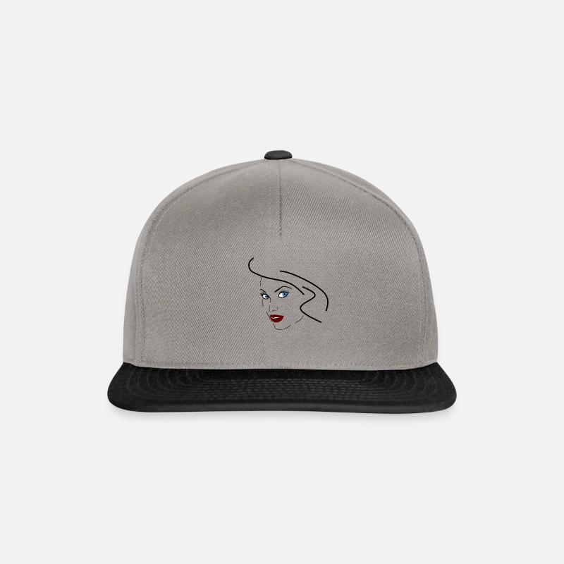 Frauengesicht - Snapback Cap - Graphit/Schwarz
