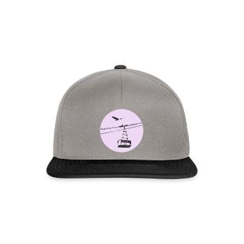 Gondel / Seilbahn mit Adler lila - Snapback Cap - Graphit/Schwarz - Vorne