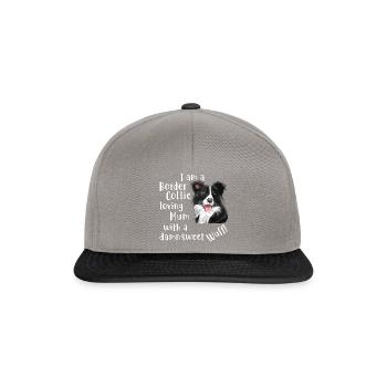 Border collie aime maman avec un bonbon! - Casquette snapback - gris graphite/noir - Devant