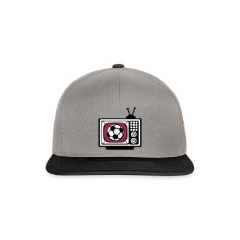 foot tele tv television football ballon - Casquette snapback - gris graphite/noir - Devant