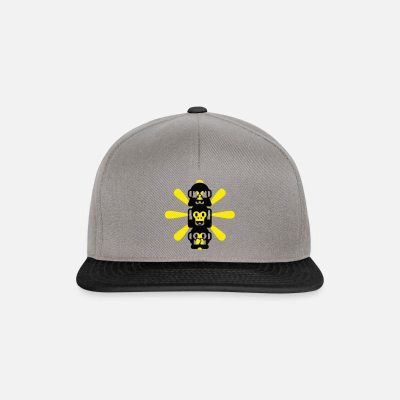 Les trois singes - Casquette snapback - gris graphite/noir