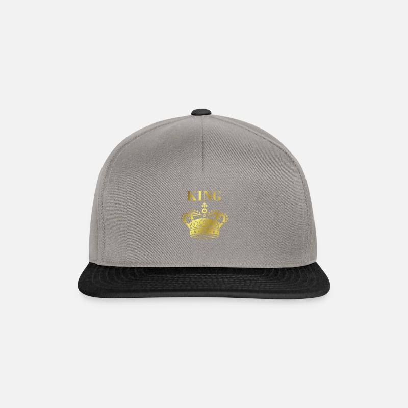 King Krone gold - Snapback Cap - Graphit/Schwarz