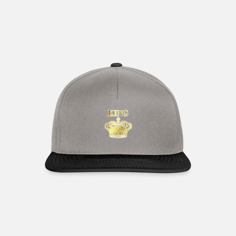 King Krone gold mit Schatten - Snapback Cap - Graphit/Schwarz