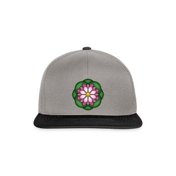 Lotusblume - Snapback Cap - Graphit/Schwarz - Vorne