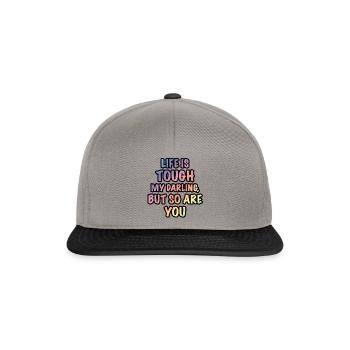Life is tough - Snapback Cap - graphite/black - Front