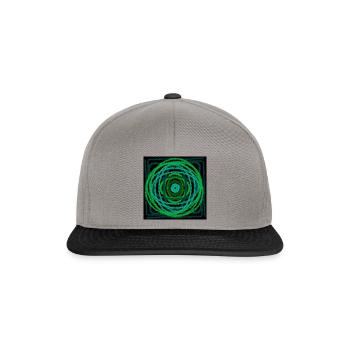 cercles concentriques verts - Casquette snapback - gris graphite/noir - Devant