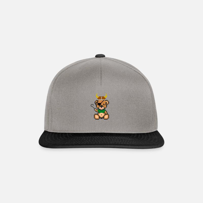 Pixel Bear Viking - Snapback Cap - graphite/black