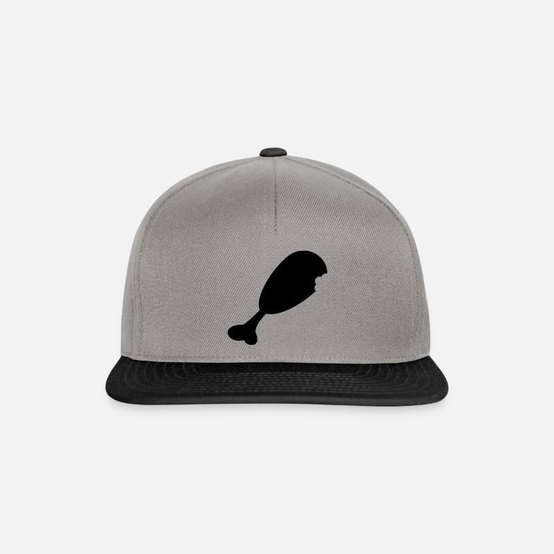 Hühnerschenkel Hähnchen Keule Fleisch Grillen - Snapback Cap - Graphit/Schwarz