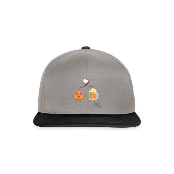 Pizza et bière - Best Buds - Leibl Designs - Casquette snapback - gris graphite/noir - Devant