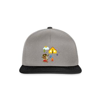 Camping ours mignon feu de joie tentes enfants - Casquette snapback - gris graphite/noir - Devant
