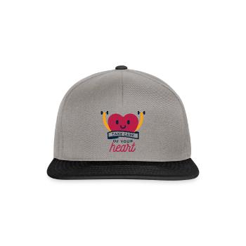 Cardiovascular disease heart attack health - Snapback Cap - graphite/black - Front