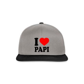 I love papi - Casquette snapback - gris graphite/noir - Devant