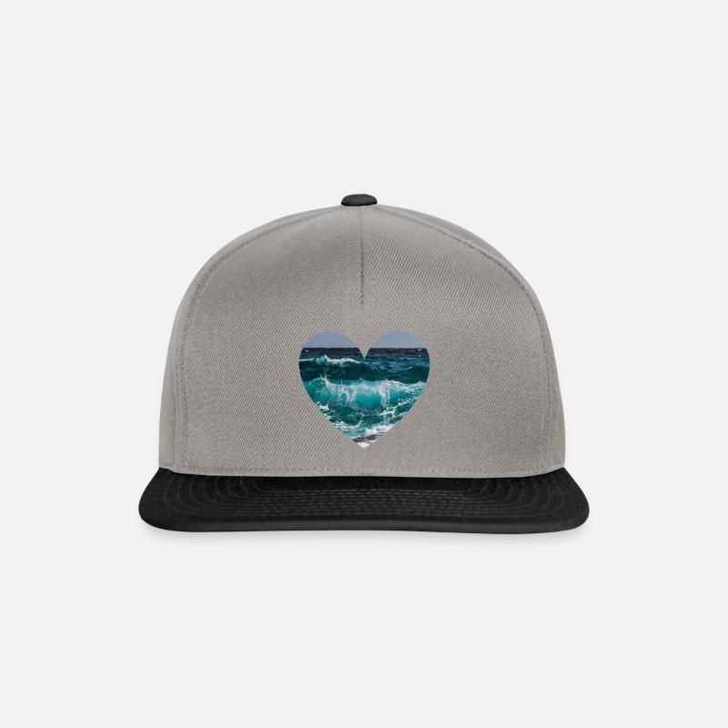La mer. - Heart. - Casquette snapback - gris graphite/noir