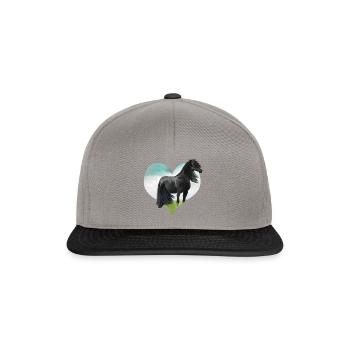 Aquarelle de cheval - Casquette snapback - gris graphite/noir - Devant