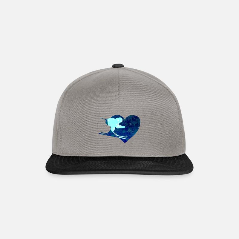 Skifahrer Skiurlaub - Snapback Cap - Graphit/Schwarz