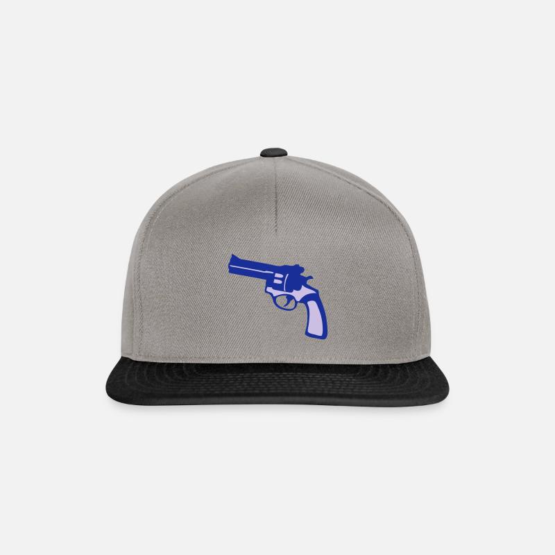 Pistole Revolver Pistole - Snapback Cap - Graphit/Schwarz