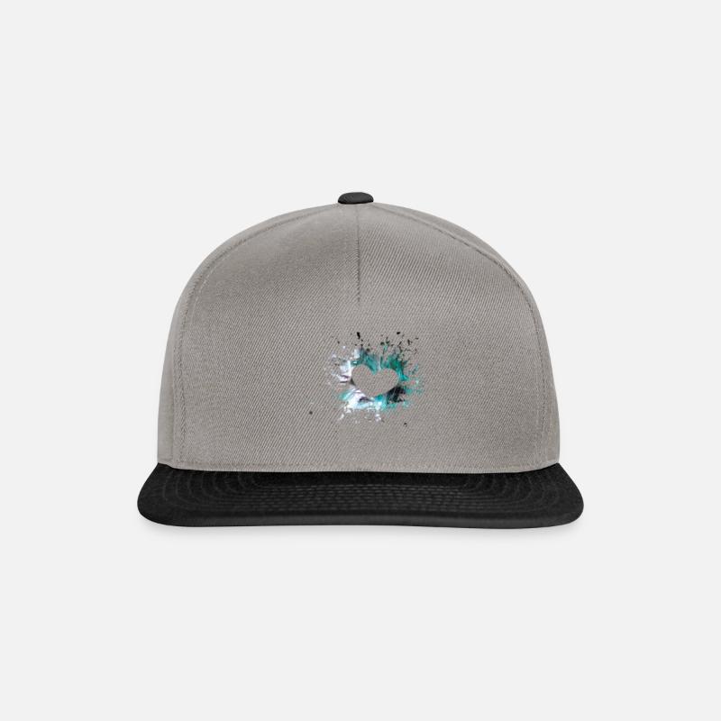 Herz in blau - Snapback Cap - Graphit/Schwarz