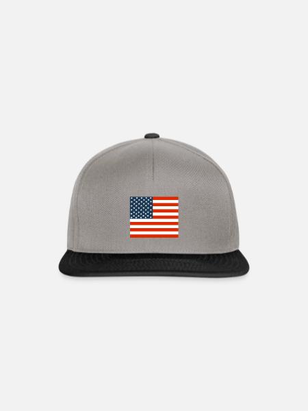 USA Flagge Stars and Stripes - Snapback Cap - Graphit/Schwarz