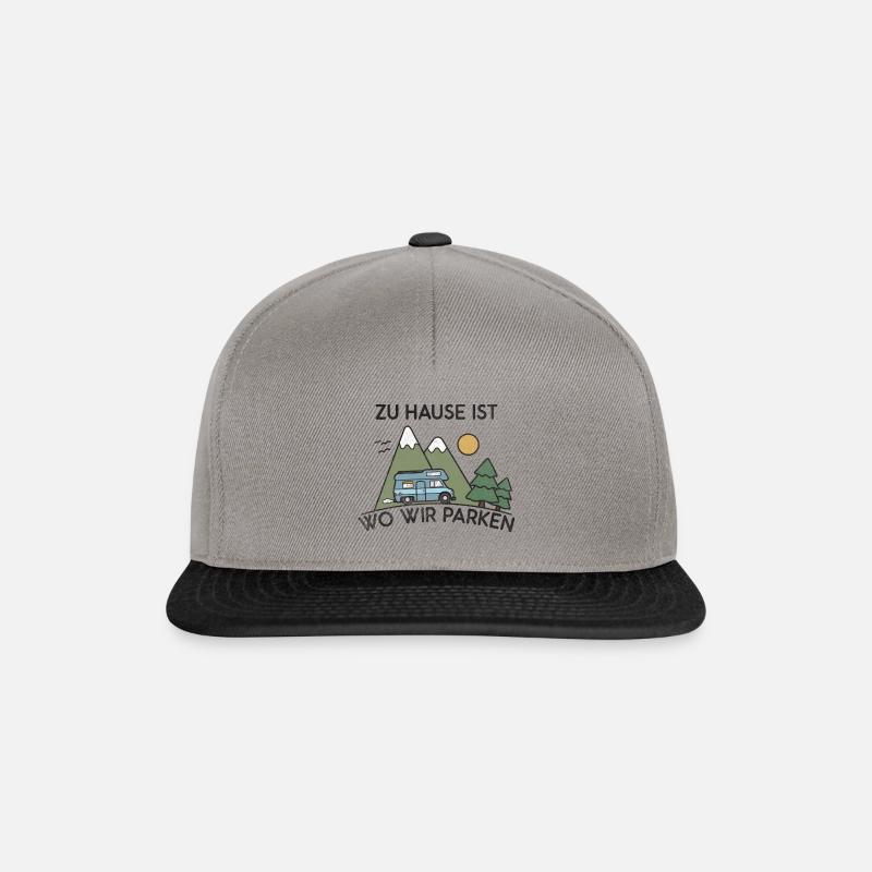 Camping at home is where we park - Snapback Cap - graphite/black