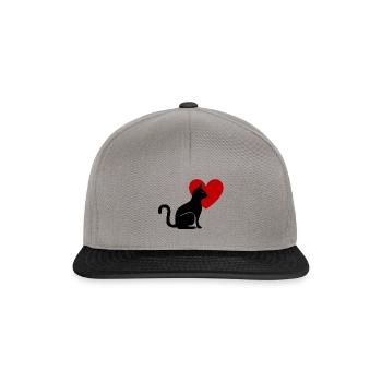 Carrying cat in the heart - gift cat lover - Snapback Cap - graphite/black - Front