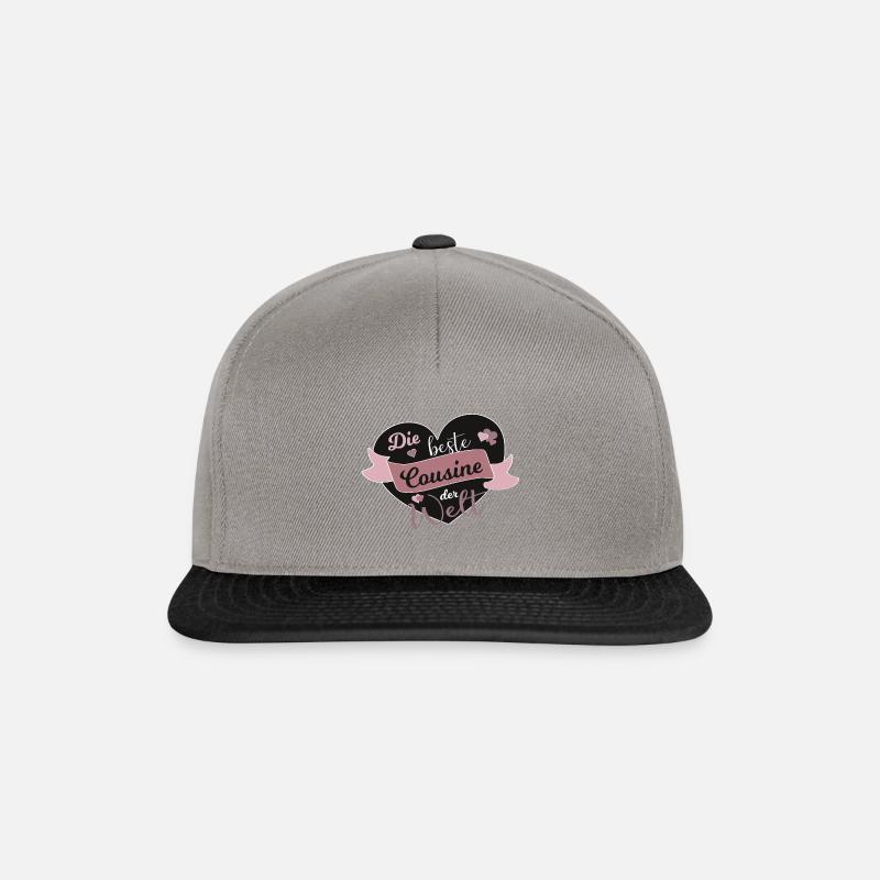 Beste Cousine der Welt Cousinen Spruch Geschenk - Snapback Cap - Graphit/Schwarz
