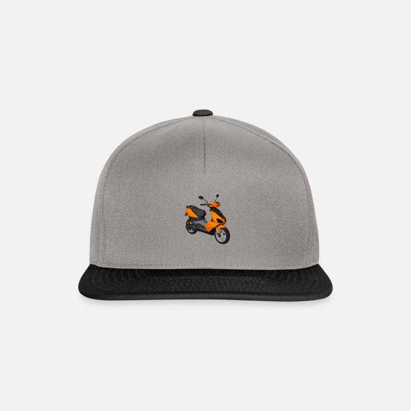 Motorroller Moped Motorrad - fahren cool - Snapback Cap - Graphit/Schwarz