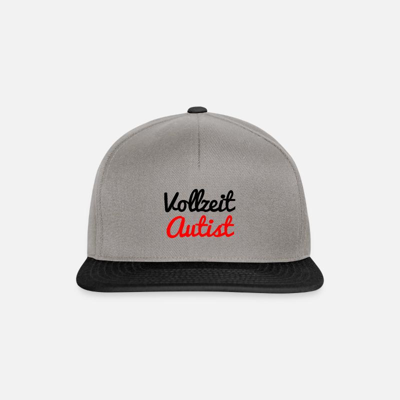 Vollzeit Autist - Snapback Cap - Graphit/Schwarz