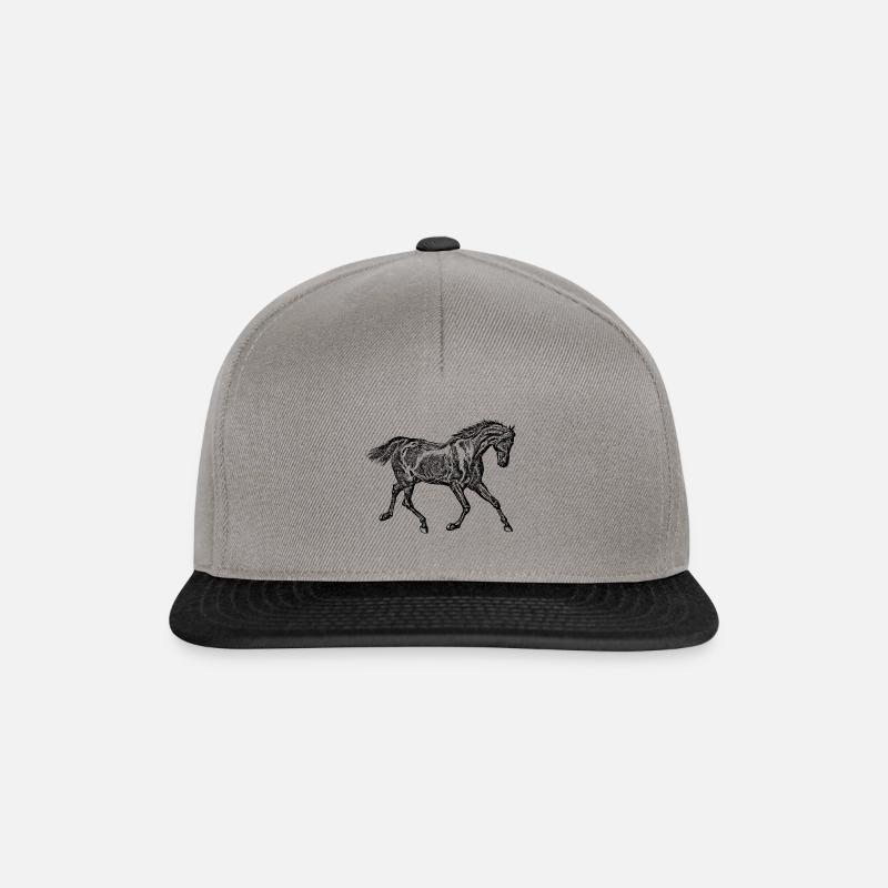 Pferd schwarz - Snapback Cap - Graphit/Schwarz