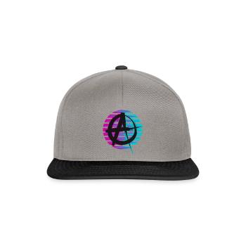 Anarchiste Anarchisme Anarchie Néon Symbole - Casquette snapback - gris graphite/noir - Devant