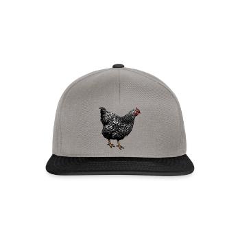 Wyandotte Huhn (Illustration) - Snapback Cap - Graphit/Schwarz - Vorne