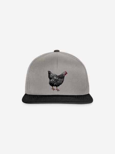 Wyandotte Huhn (Illustration) - Snapback Cap - Graphit/Schwarz