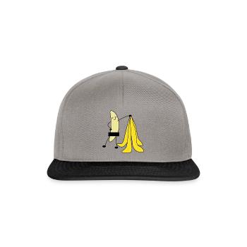 Crazy Banana, Banane lustige Bilder zensiert - Snapback Cap - Graphit/Schwarz - Vorne