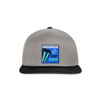 Thinking About Eating Popcorn Funny Quote - Snapback Cap - graphite/black - Front