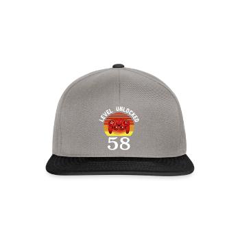 Level 58 unlocked 58 Geburtstag 58 Jahre alt - Snapback Cap - Graphit/Schwarz - Vorne