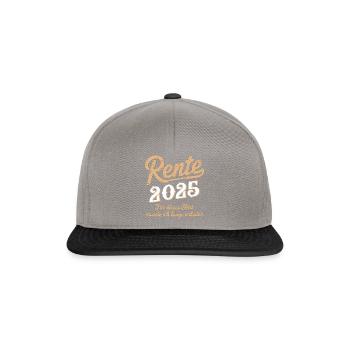 Rente 2025 Für Dieses Shirt Musste Ich Lange - Snapback Cap - Graphit/Schwarz - Vorne