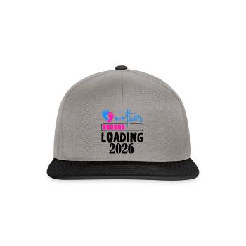Mother Loading 2026 Schwangerschaftsankündigung - Snapback Cap - Graphit/Schwarz - Vorne