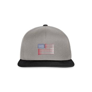 Vintage Flag > US Flag with Lacrosse Bats - Snapback Cap - graphite/black - Front