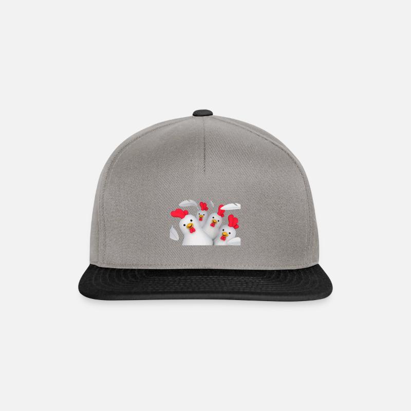 Hühner - Snapback Cap - Graphit/Schwarz