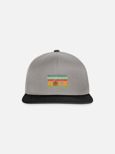 Holz vermisst - Holzfäller Waldarbeiter Forst - Snapback Cap - Graphit/Schwarz
