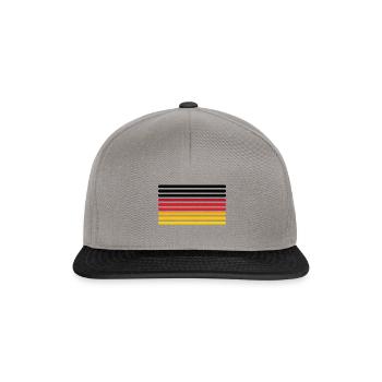 EM2024 Fußball Stripes Retro Streifen Deutschland - Snapback Cap - Graphit/Schwarz - Vorne