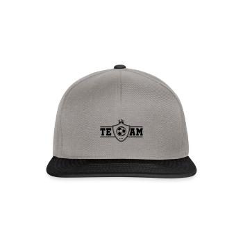 fussball wappen team - Snapback Cap - Graphit/Schwarz - Vorne