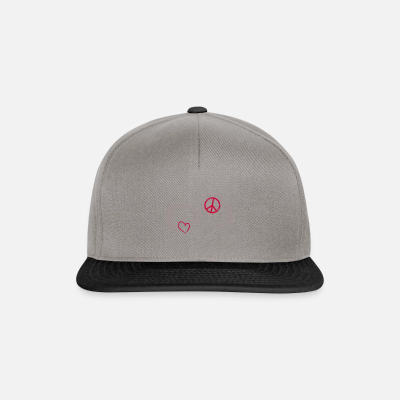 Unendliche Liebe ∞ Ich liebe Frieden ∞ Peace - Snapback Cap - Graphit/Schwarz