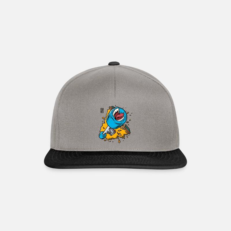 sodt screaming broken board - Casquette snapback - gris graphite/noir