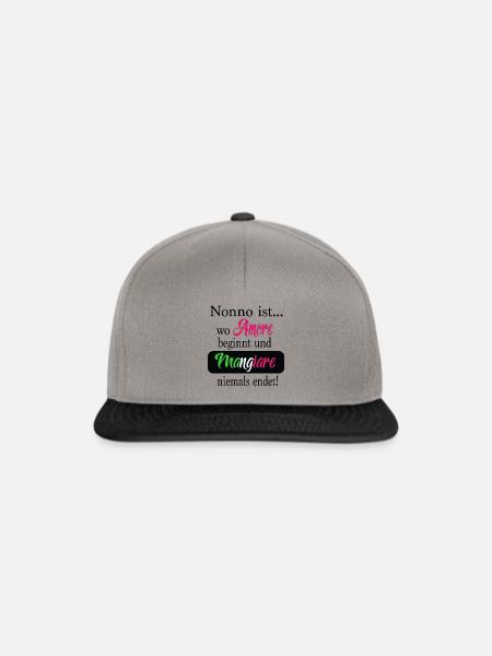 Nonno ist wo Amore beginnt und Mangiare . - Snapback Cap - Graphit/Schwarz