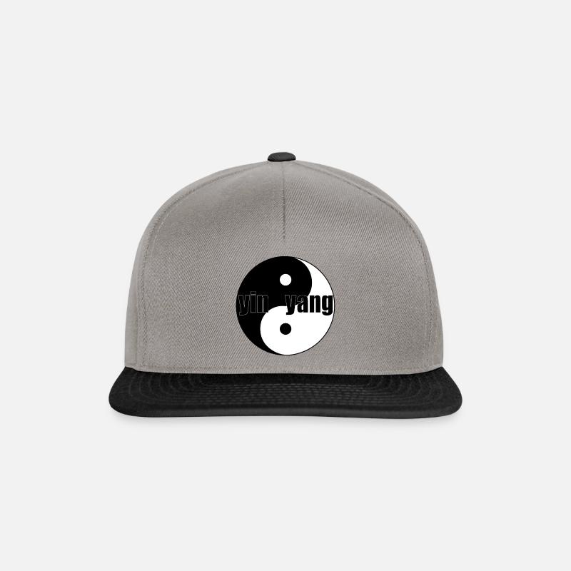 yin yang - Casquette snapback - gris graphite/noir