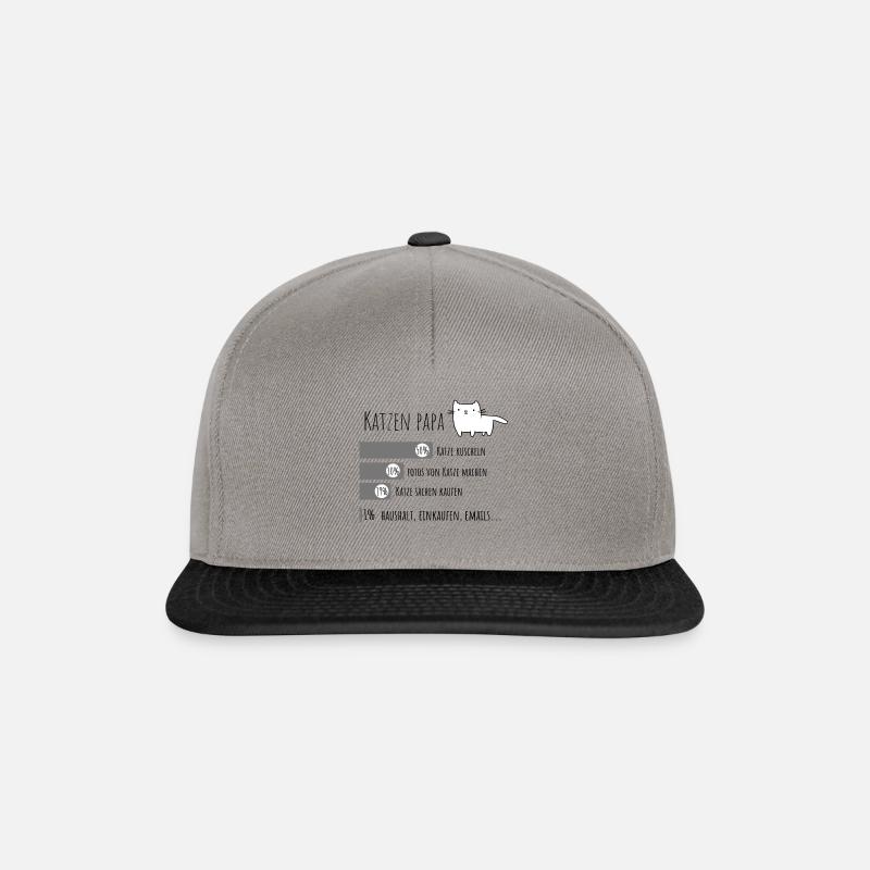 Chat papa chat papa design - Casquette snapback - gris graphite/noir