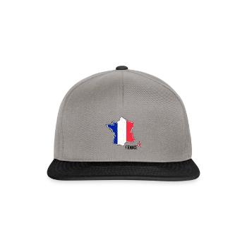 France Flag Map Outline - Snapback Cap - graphite/black - Front