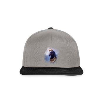 Pferd - lila und majestätisch - Snapback Cap - Graphit/Schwarz - Vorne