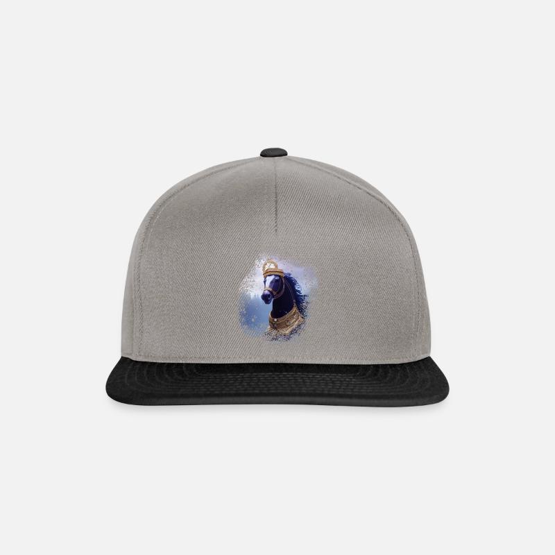 Pferd - lila und majestätisch - Snapback Cap - Graphit/Schwarz